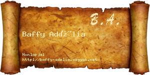 Baffy Adélia névjegykártya